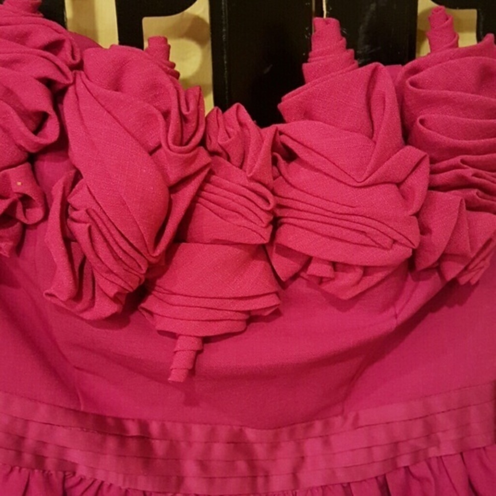 NWT C. LUCE PRETTY PINK STRAPLESS ROSETTE JUNIOR DRESS - Picture 3 of 8